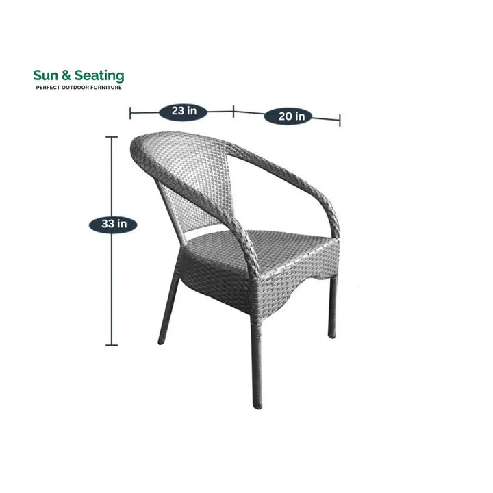 Mishka Outdoor Patio Seating Set 4 Chairs and 1 Table Set (Silver) Coffee Table Sets