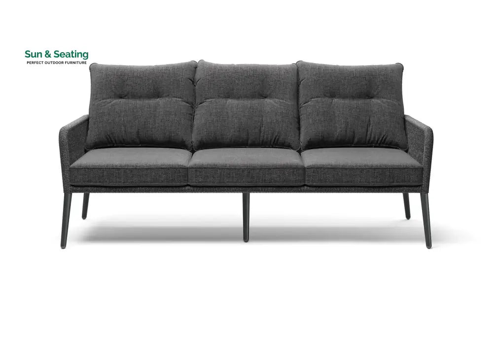 Mitya Outdoor Garden Balcony Sofa Set 5 Seater and 1 Center Table Set Braid &amp; Rope (Dark + Grey) Sofa Sets