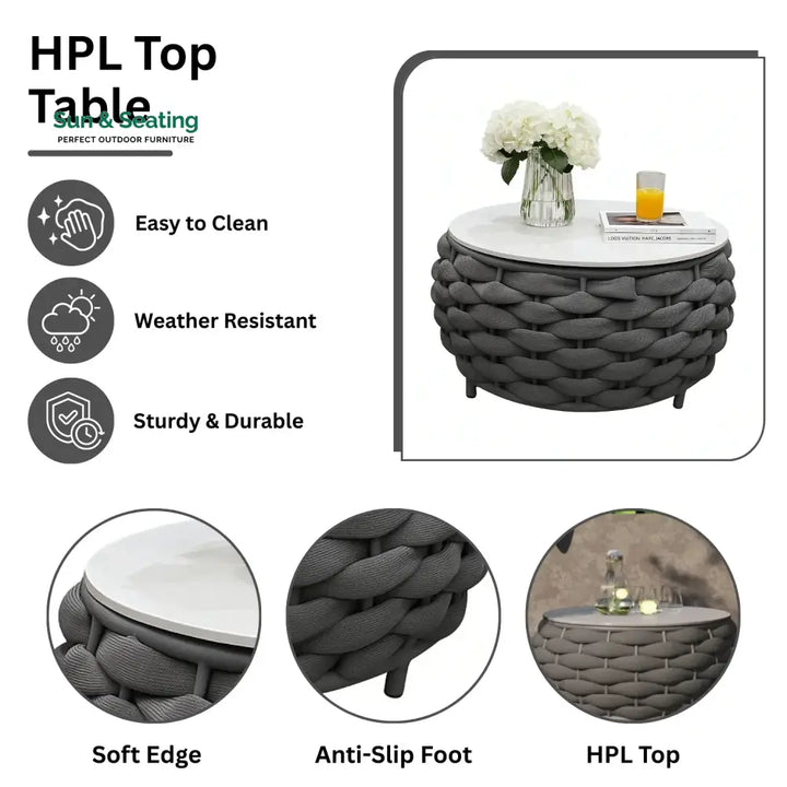 Miyako Nest Shape 3-Piece Hand-Woven Rope Patio Set Patio Set