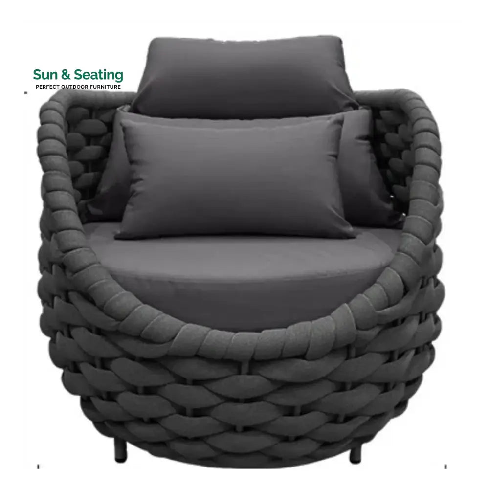 Miyako Nest Shape 3-Piece Hand-Woven Rope Patio Set Patio Set