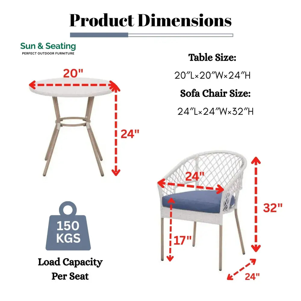 Miyu 3-Piece Outdoor Rattan Wicker Patio Set Patio Set