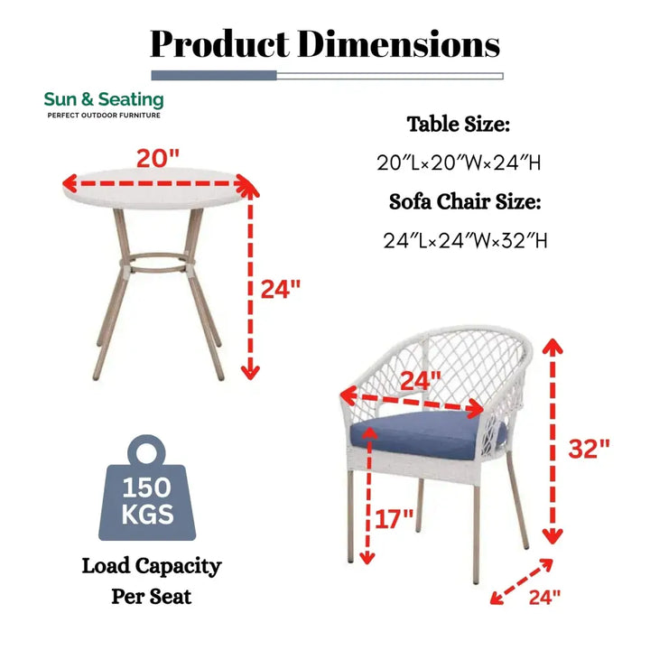 Miyu 3-Piece Outdoor Rattan Wicker Patio Set Patio Set