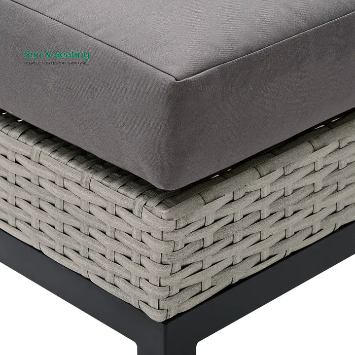 Modolo Outdoor Garden Balcony Sofa Set 2 Seater 2 Single seater and Ottoman Set (Grey) Sofa Sets