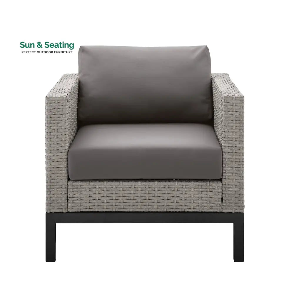 Modolo Outdoor Garden Balcony Sofa Set 2 Seater 2 Single seater and Ottoman Set (Grey) Sofa Sets