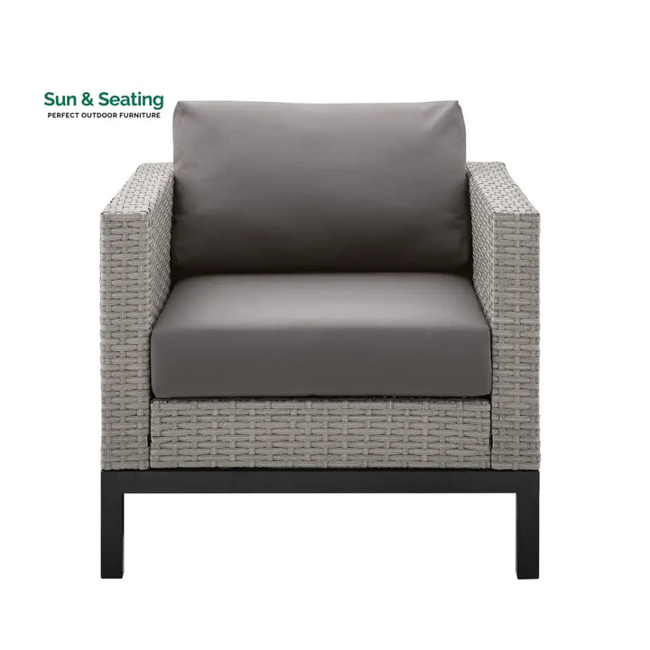 Modolo Outdoor Garden Balcony Sofa Set 2 Seater 2 Single seater and Ottoman Set (Grey) Sofa Sets