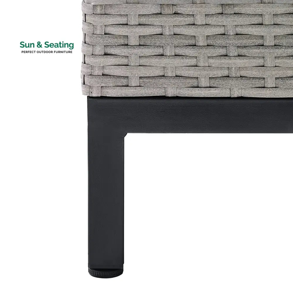Modolo Outdoor Garden Balcony Sofa Set 2 Seater 2 Single seater and Ottoman Set (Grey) Sofa Sets
