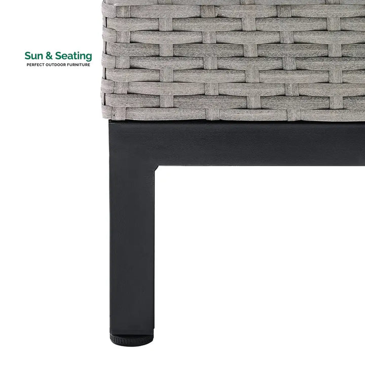 Modolo Outdoor Garden Balcony Sofa Set 2 Seater 2 Single seater and Ottoman Set (Grey) Sofa Sets