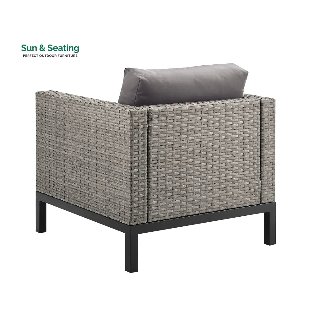 Modolo Outdoor Garden Balcony Sofa Set 2 Seater 2 Single seater and Ottoman Set (Grey) Sofa Sets