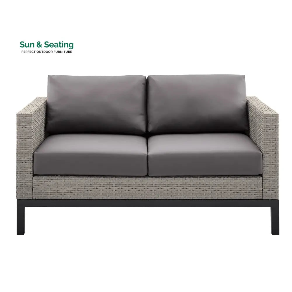 Modolo Outdoor Garden Balcony Sofa Set 2 Seater 2 Single seater and Ottoman Set (Grey) Sofa Sets