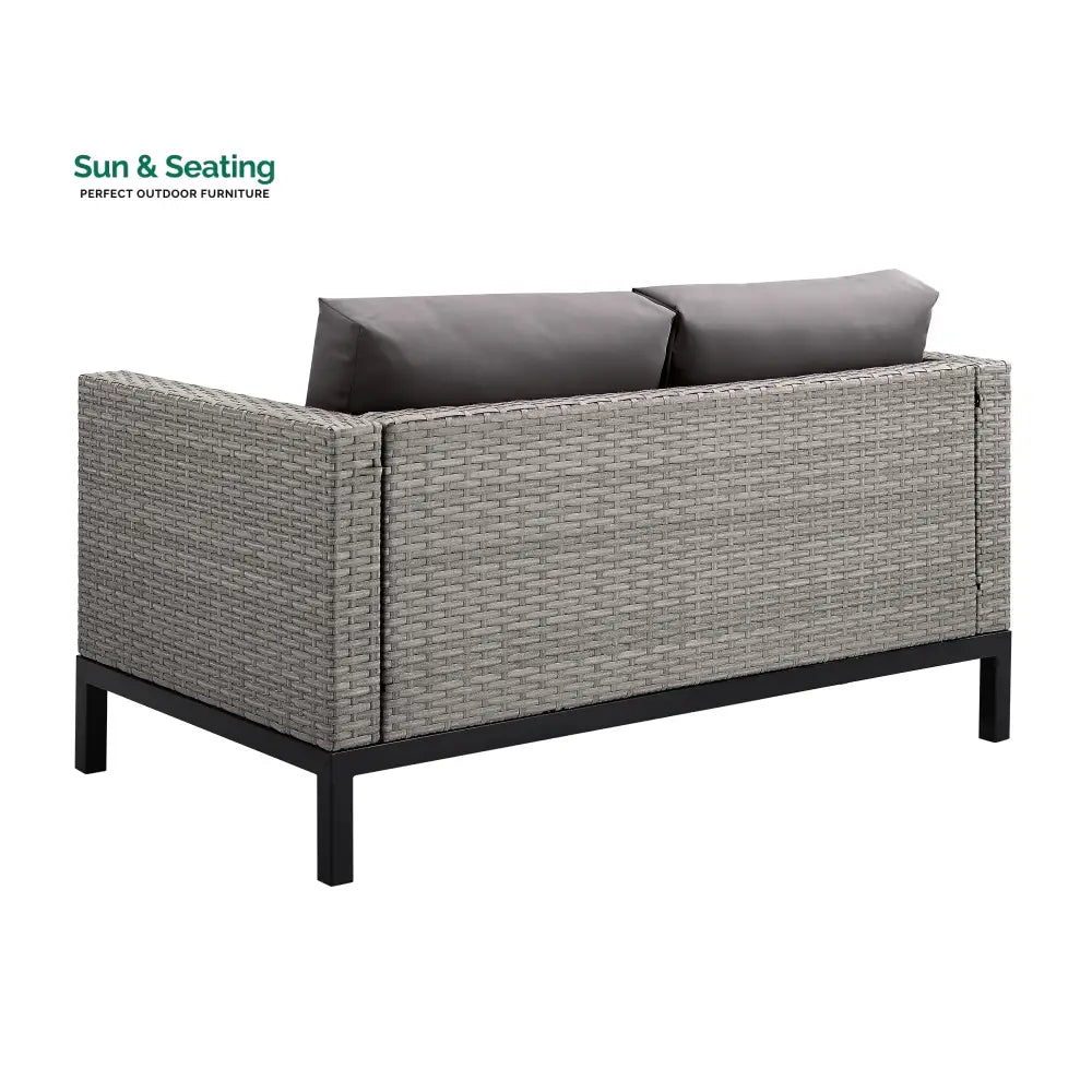 Modolo Outdoor Garden Balcony Sofa Set 2 Seater 2 Single seater and Ottoman Set (Grey) Sofa Sets