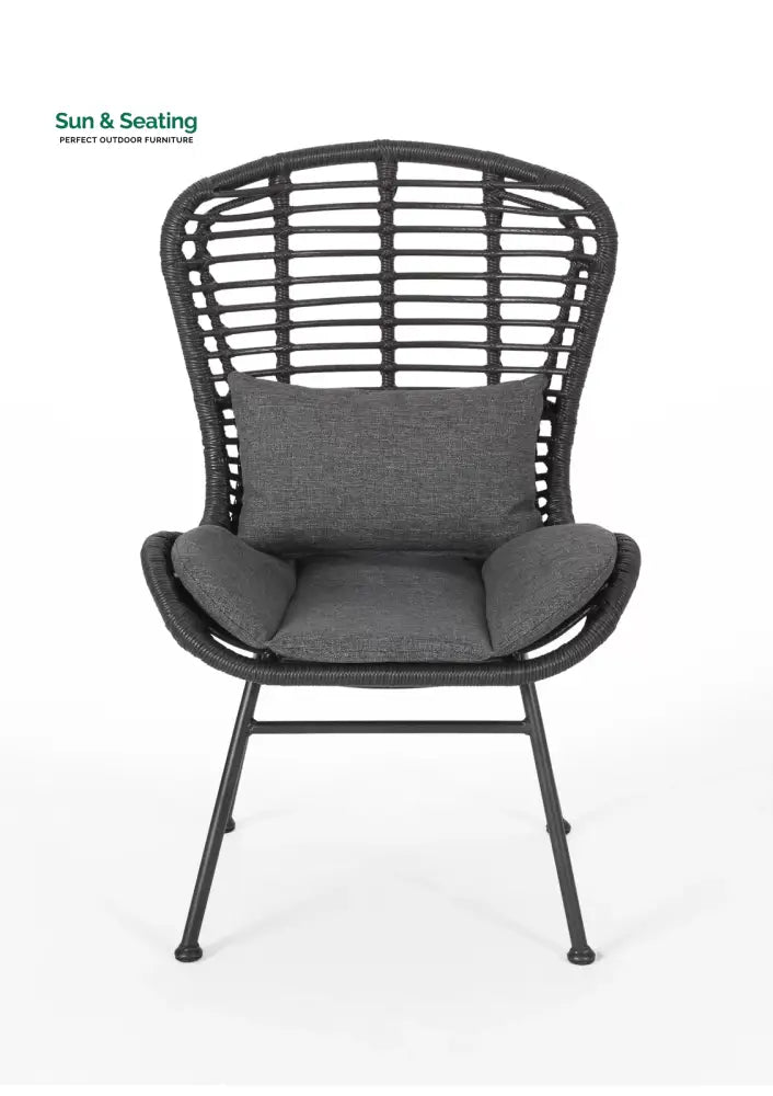 Mohak Outdoor Patio Seating Set 2 Chairs and 1 Table Set (Black) Coffee Table Sets