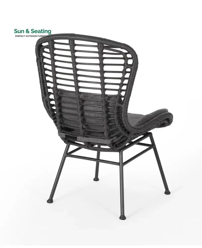 Mohak Outdoor Patio Seating Set 2 Chairs and 1 Table Set (Black) Coffee Table Sets