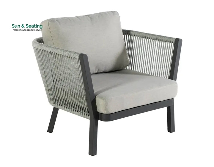 Montalti Outdoor Sofa Set 3 Seater 2 Single seater and 1 Center Table (Grey) Braided &amp; Rope Sofa Sets