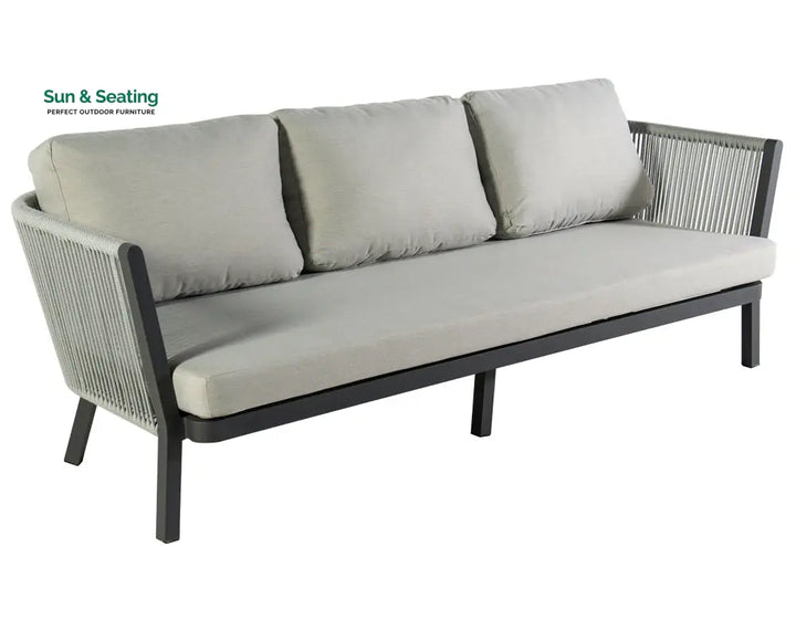 Montalti Outdoor Sofa Set 3 Seater 2 Single seater and 1 Center Table (Grey) Braided &amp; Rope Sofa Sets