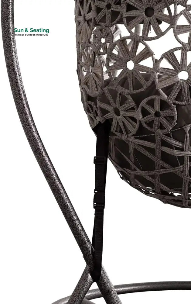 Montes Single Seater Hanging Swing With Stand For Balcony Garden (Brown) Braided &amp; Rope Swings