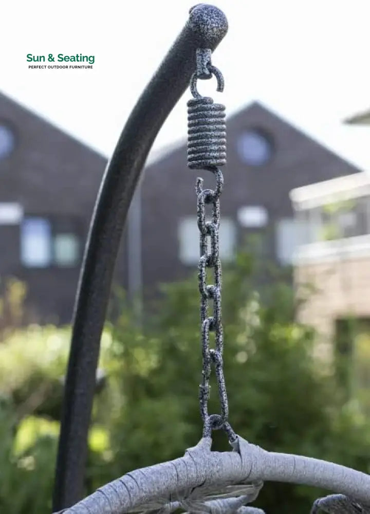 Montes Single Seater Hanging Swing With Stand For Balcony Garden (Brown) Braided &amp; Rope Swings
