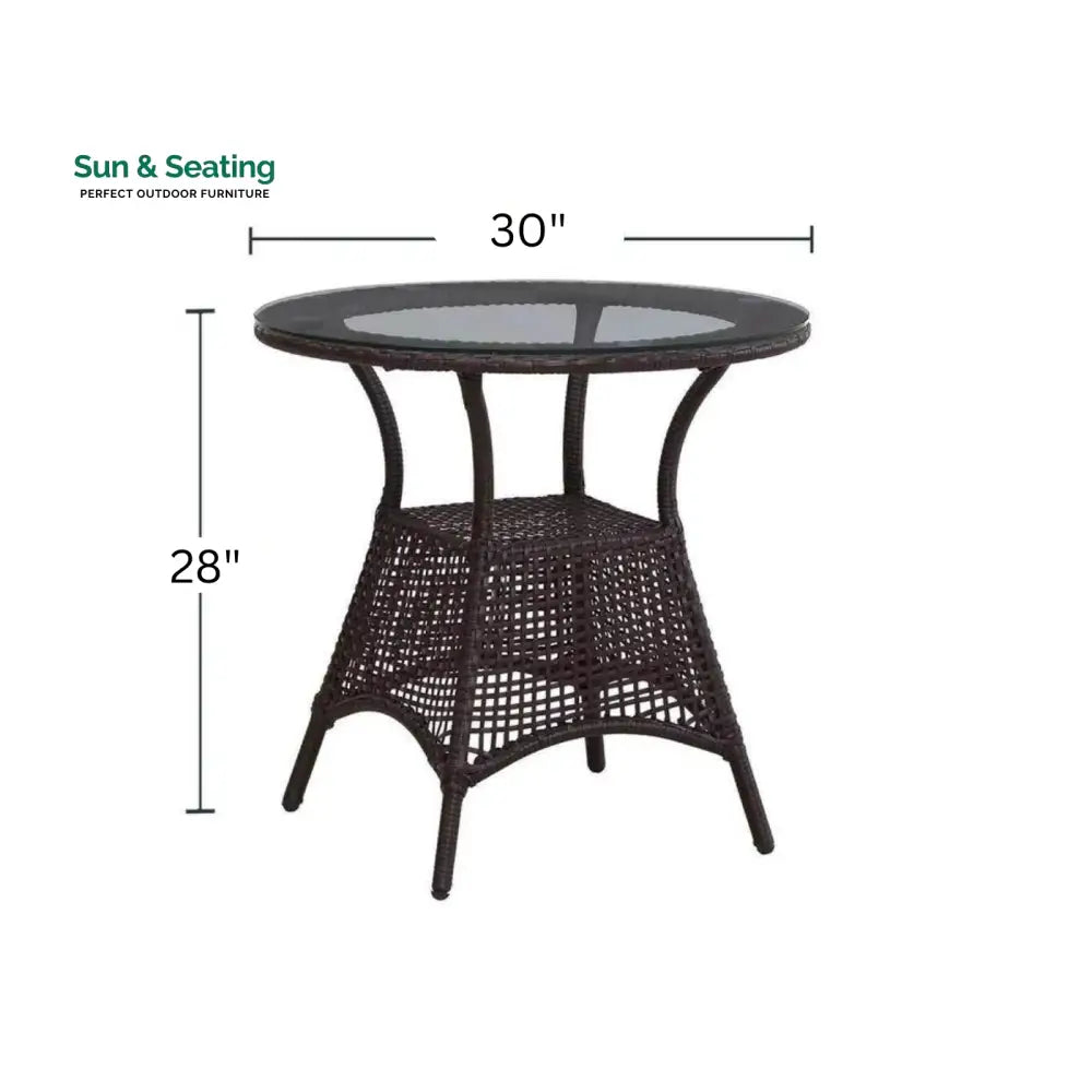 Moonpie Outdoor Patio Seating Set 4 Chairs and 1 Table Set (Dark Brown) Coffee Table Sets