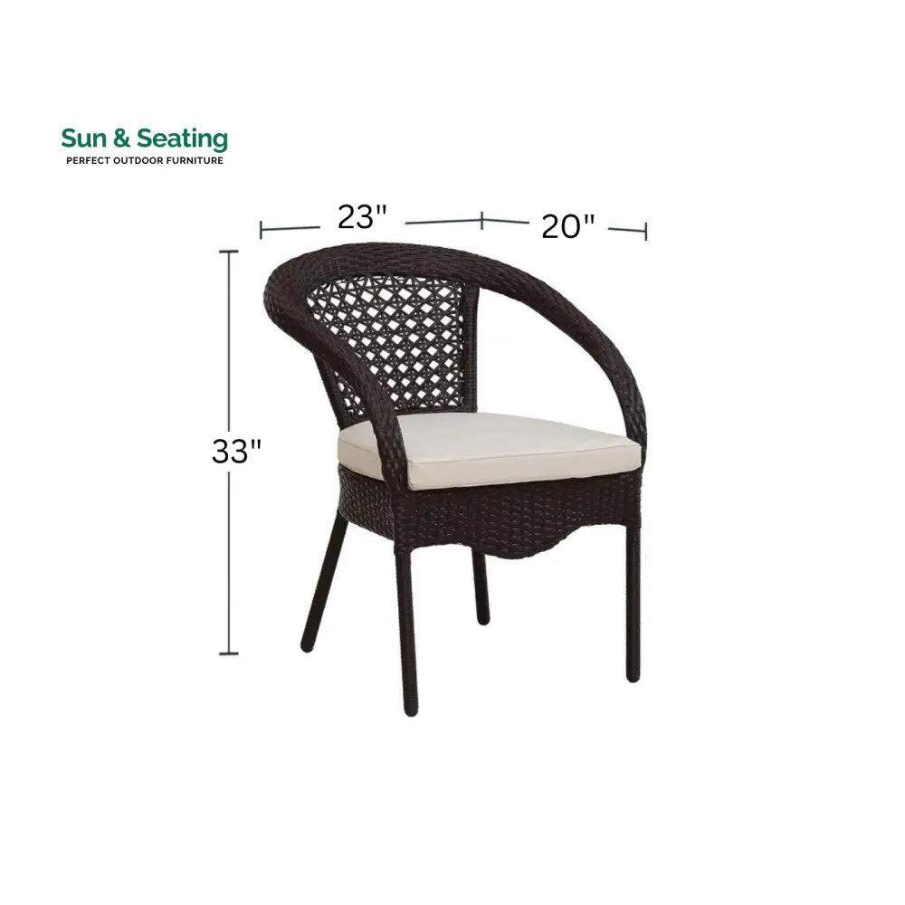 Moonpie Outdoor Patio Seating Set 4 Chairs and 1 Table Set (Dark Brown) Coffee Table Sets