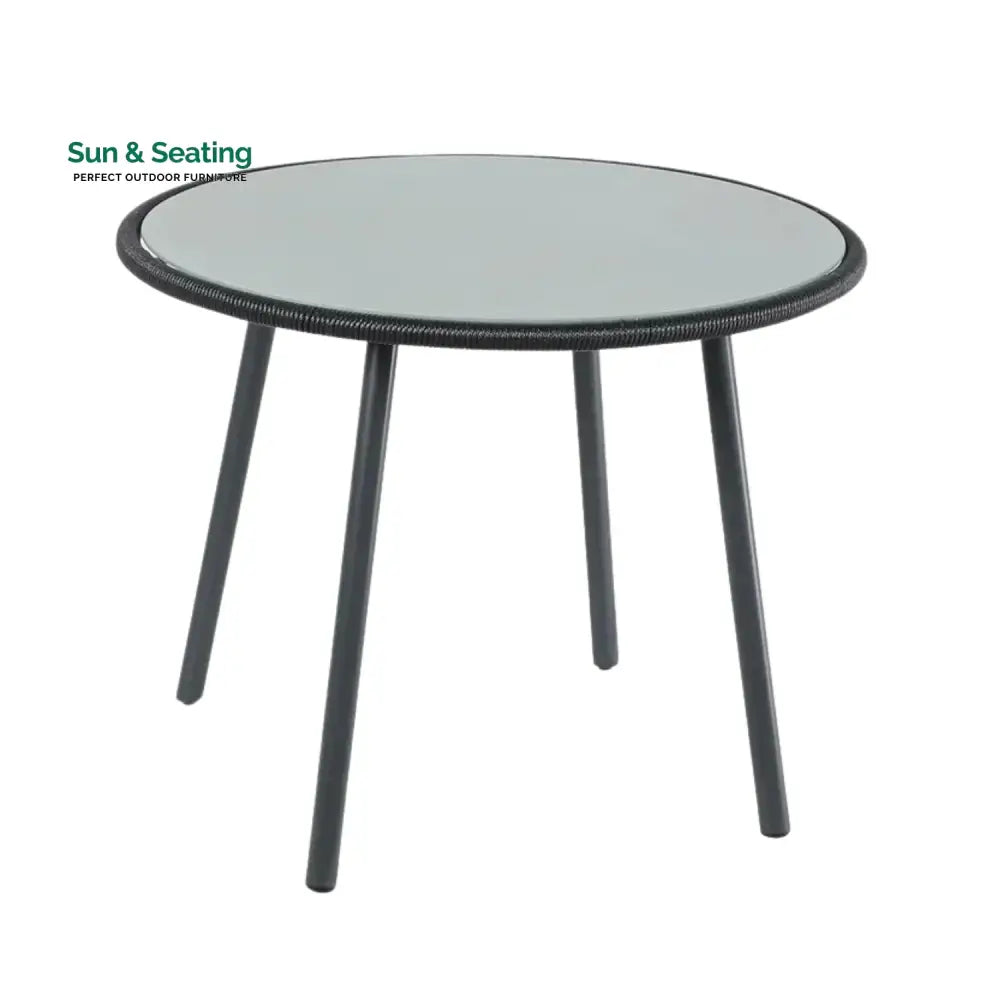 Morgan 5-Piece Outdoor Patio Dining Set with Rope Chairs &amp; Glass Top Table Dining Set