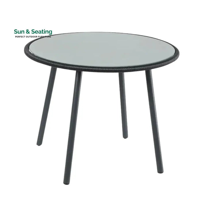 Morgan 5-Piece Outdoor Patio Dining Set with Rope Chairs &amp; Glass Top Table Dining Set