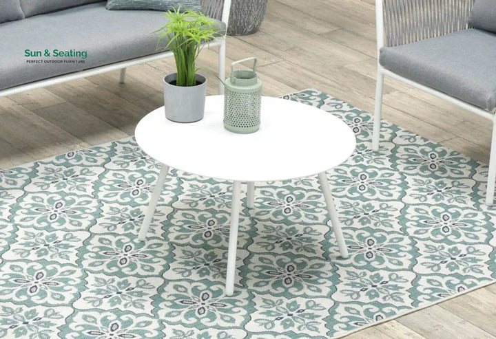 Muno Outdoor Sofa Set 2 Seater 2 Single seater and 1 Center Table Set (White + Grey) Braided &amp; Rope Sofa Sets