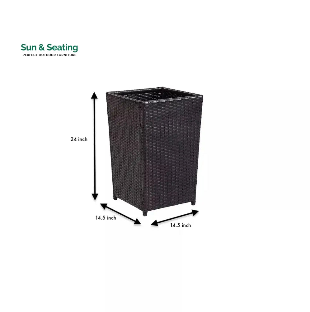 Nadi Outdoor Wicker Planters For Garden Balcony (Dark Brown) Planter