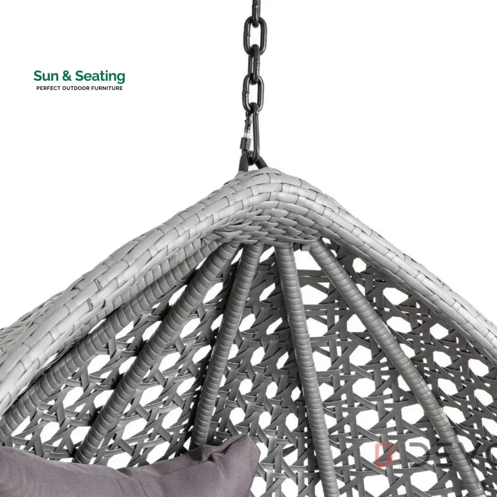 Nainika Single Seater Rattan &amp; Wicker Swing (Grey) Swing