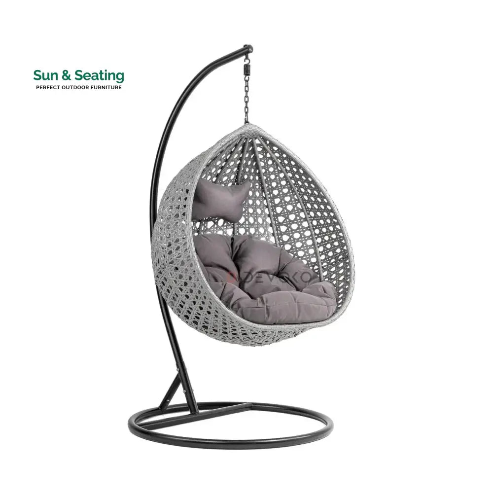 Nainika Single Seater Rattan &amp; Wicker Swing (Grey) Swing