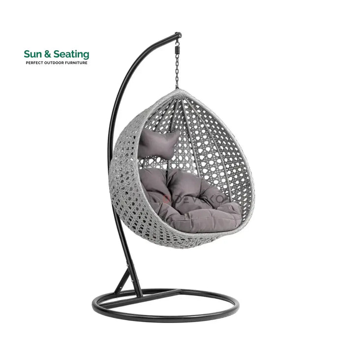Nainika Single Seater Rattan &amp; Wicker Swing (Grey) Swing
