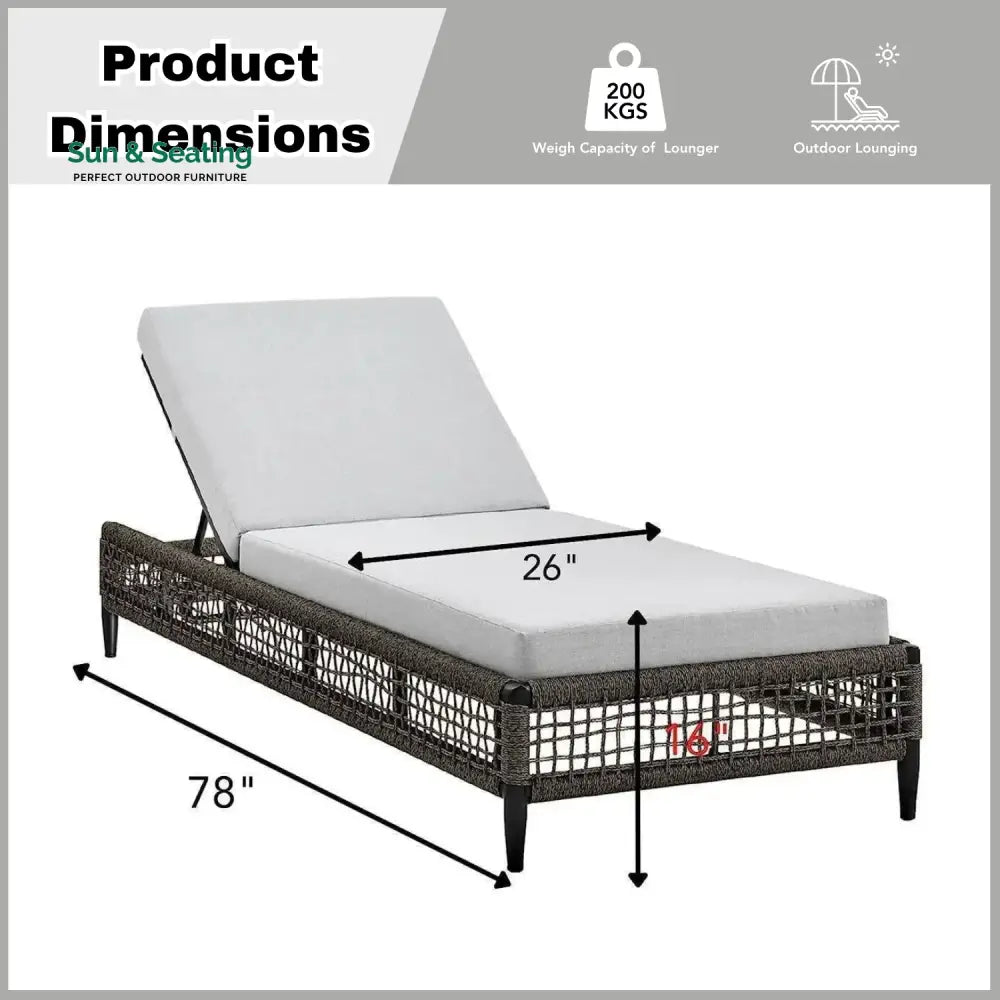 Najwa Outdoor All-Weather Rope Lounger with Cushions Lounger Set