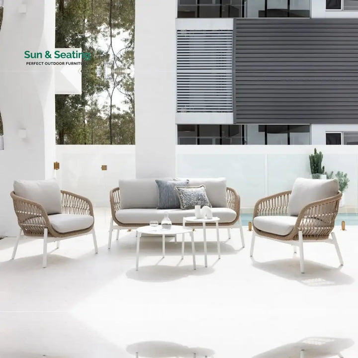 Nandita Outdoor 4 Seater Rope Conversation Sofa Set Sofa Set