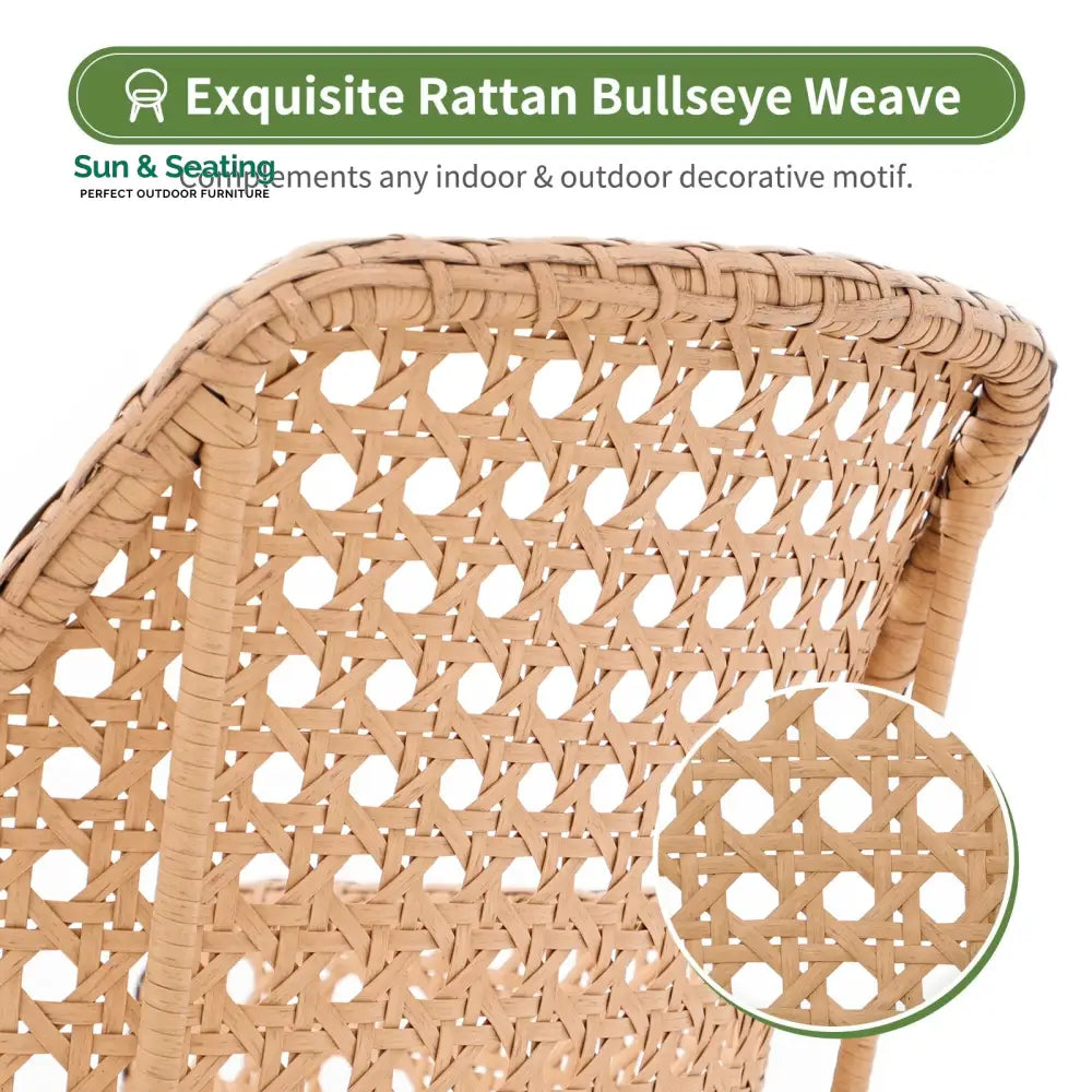 Nano Outdoor Patio Seating Set 4 Chairs and 1 Table Set (Tan) Dining sets