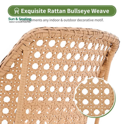 Nano Outdoor Patio Seating Set 4 Chairs and 1 Table Set (Tan) Dining sets