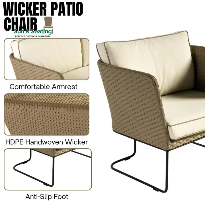 Naomi 5-Piece All Weather Wicker Sofa Set Sofa Set