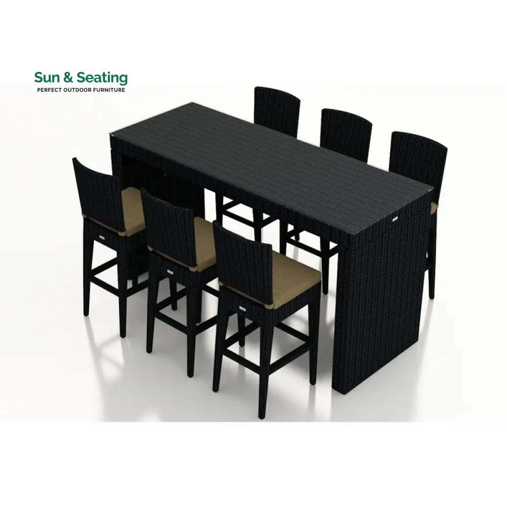 Napo Outdoor Patio Bar Sets 6 Chairs and 1 Table (Black) Bar Sets