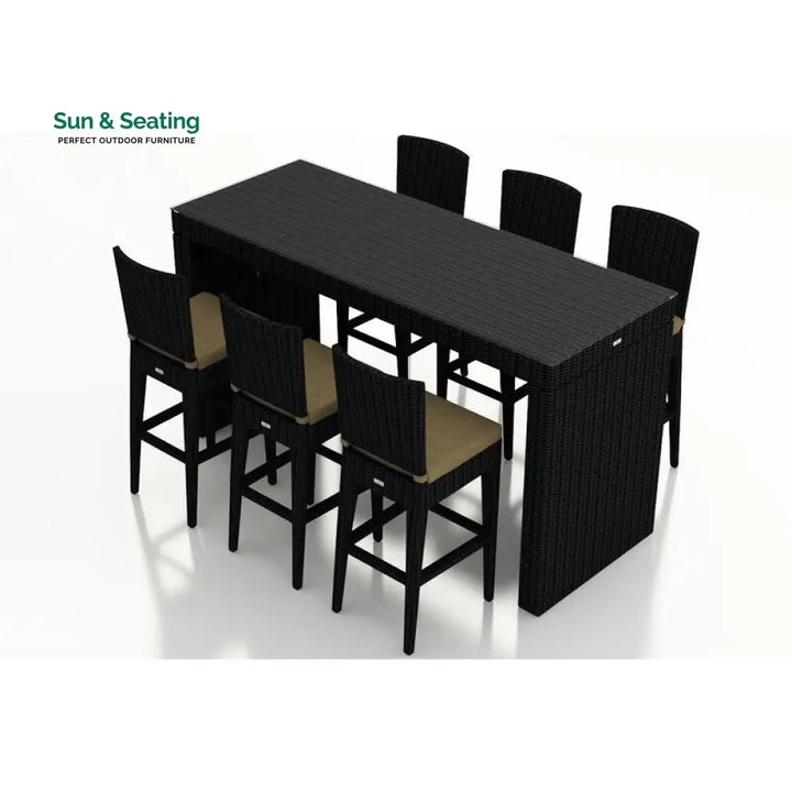 Napo Outdoor Patio Bar Sets 6 Chairs and 1 Table (Black) Bar Sets