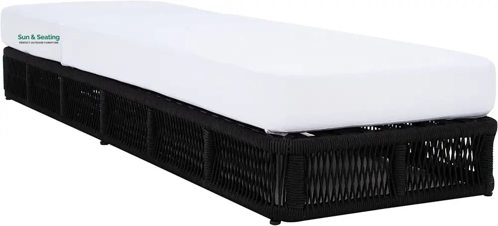 Natalia Outdoor Swimming Poolside Lounger (Black) Braided &amp; Rope Loungers