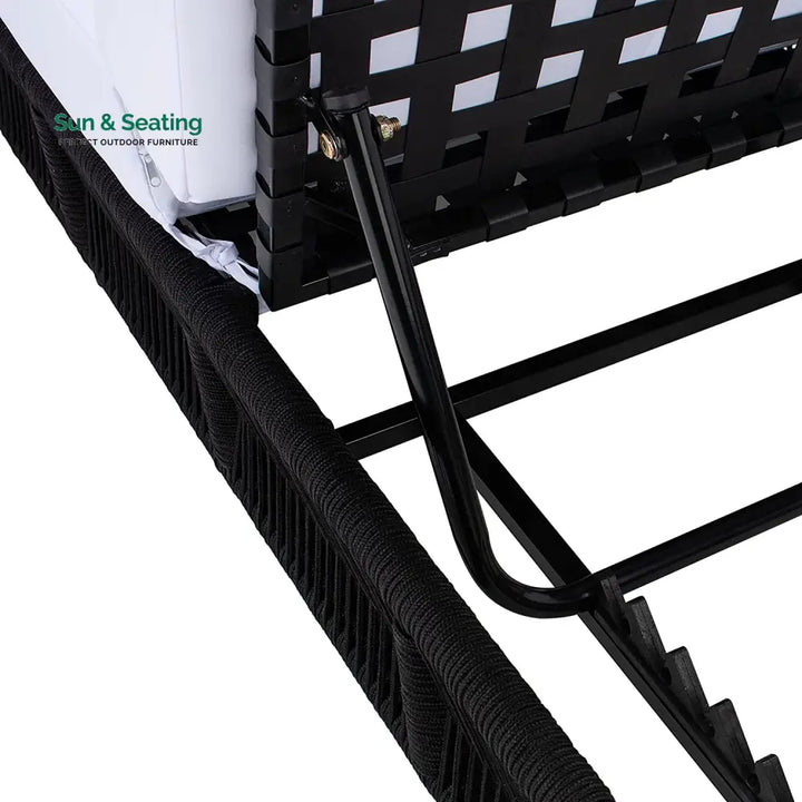 Natalia Outdoor Swimming Poolside Lounger (Black) Braided &amp; Rope Loungers