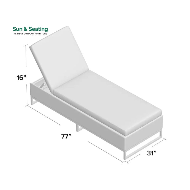 Navi Outdoor Swimming Poolside Lounger With (Set of 2) (White) Loungers