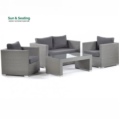 Nazaire Outdoor Garden Balcony Sofa Set 2 Seater 2 Single seater and 1 Center Table Set (Grey) Sofa Sets