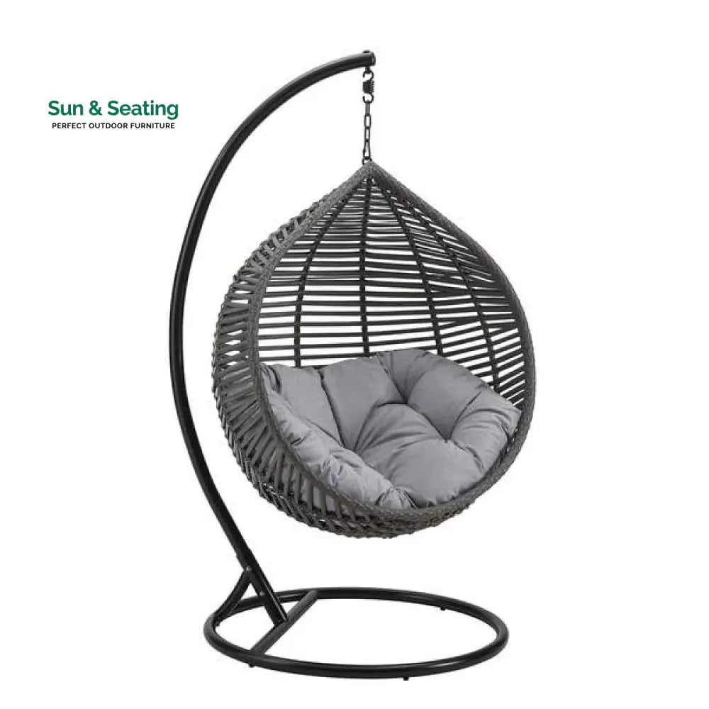 Nereza Single Seater Hanging Swing With Stand For Balcony Garden Swing (Black) Swings