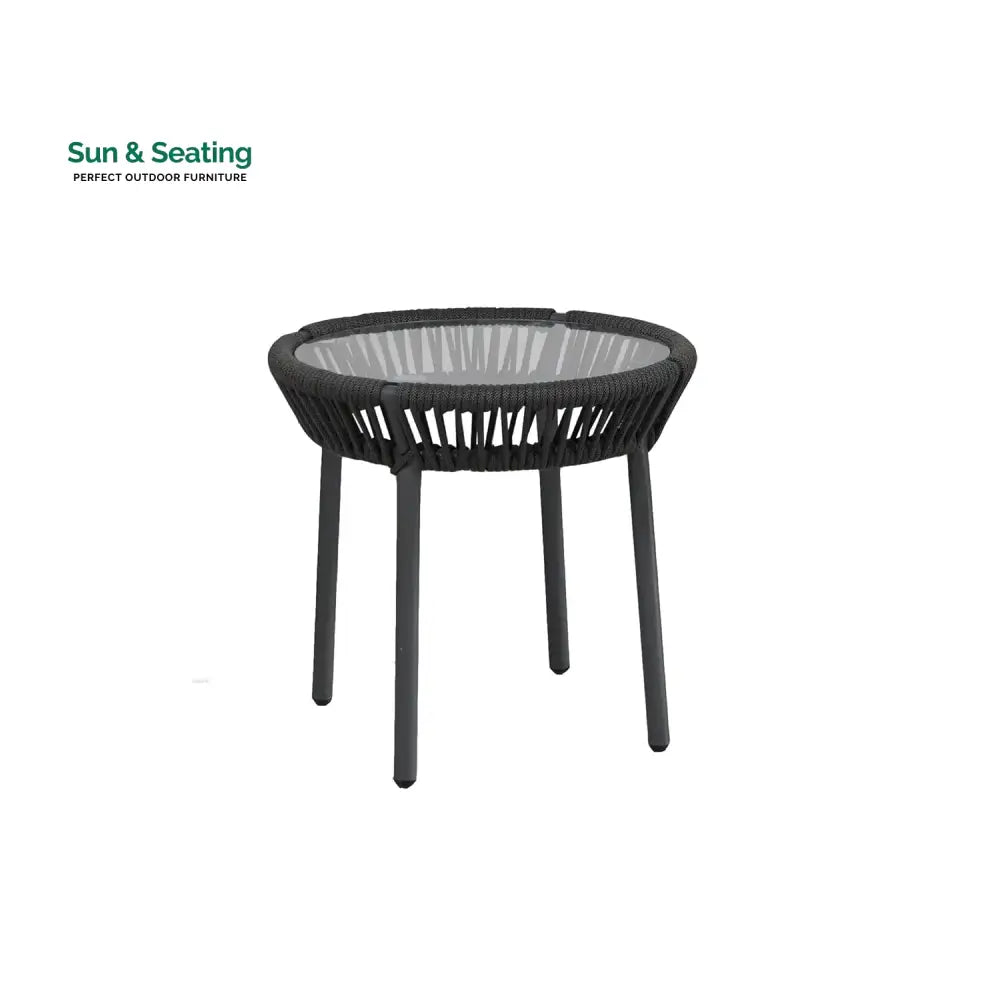 Nerida Outdoor Rope Patio Set with Glass Top Table Patio Set