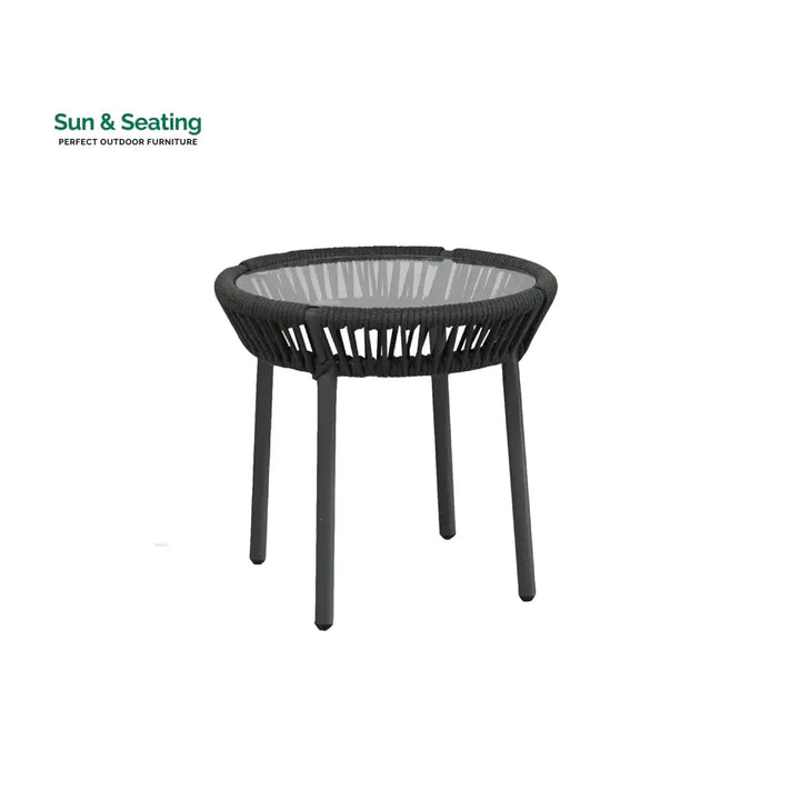 Nerida Outdoor Rope Patio Set with Glass Top Table Patio Set