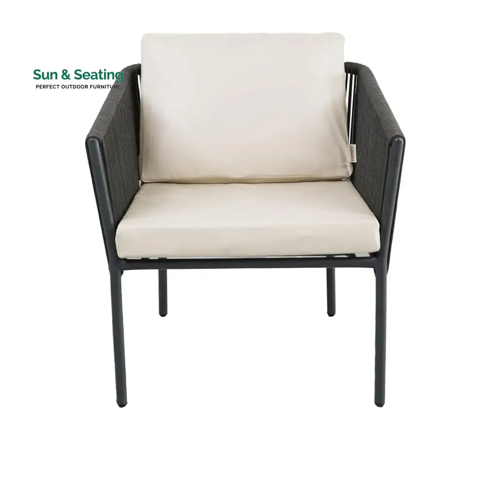 Nerida Outdoor Rope Patio Set with Glass Top Table Patio Set