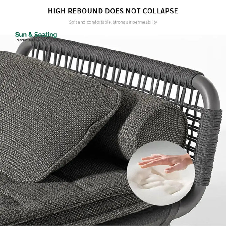 Nery Outdoor Swimming Poolside Lounger (GREY) Braided &amp; Rope Loungers