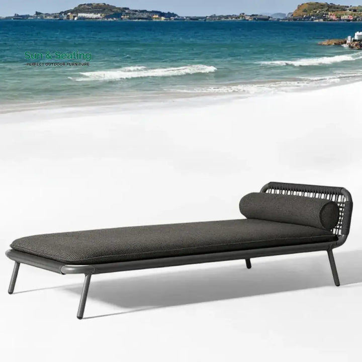 Nery Outdoor Swimming Poolside Lounger (GREY) Braided &amp; Rope Loungers