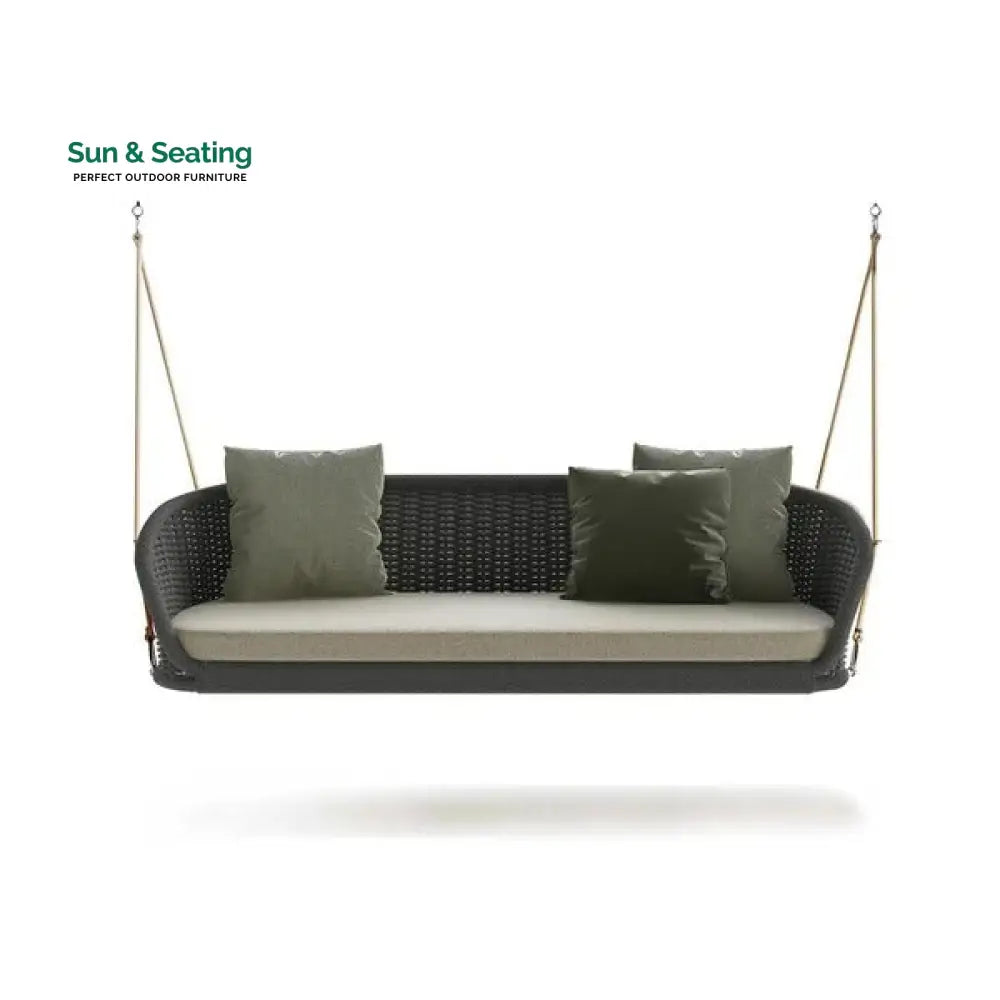 Nesti Double Seater Hanging Swing Without Stand For Balcony Garden Swing (Dark Grey) Braided &amp; Rope Swings