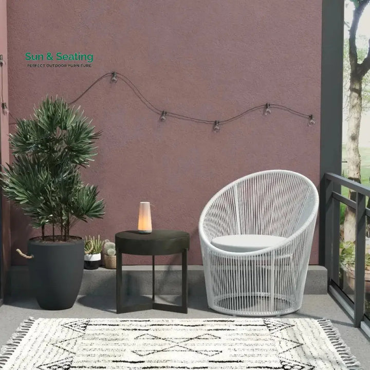 Nibo Outdoor Patio Seating Single Chair (White) Coffee Table Sets