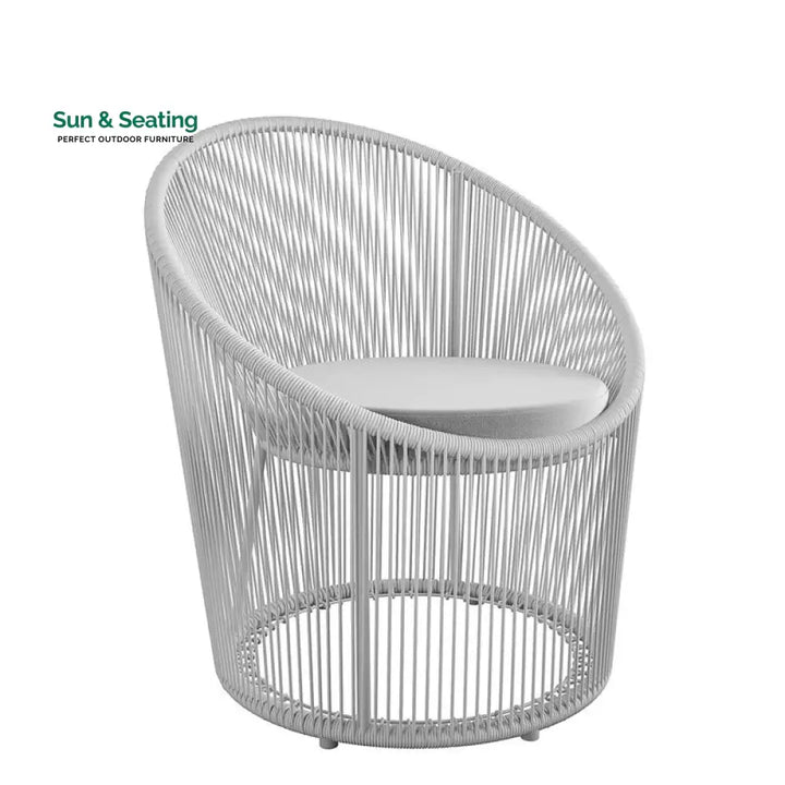 Nibo Outdoor Patio Seating Single Chair (White) Coffee Table Sets