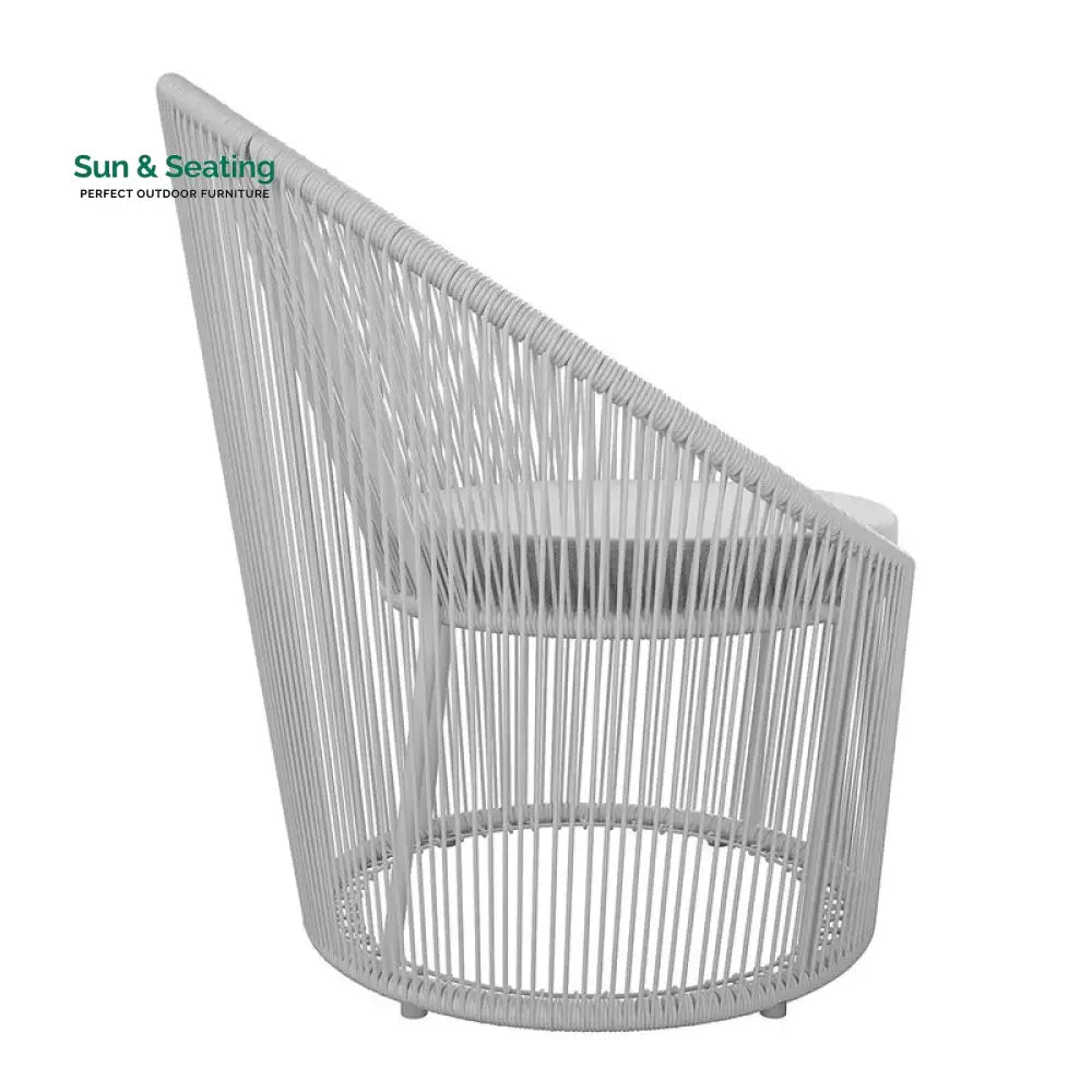 Nibo Outdoor Patio Seating Single Chair (White) Coffee Table Sets